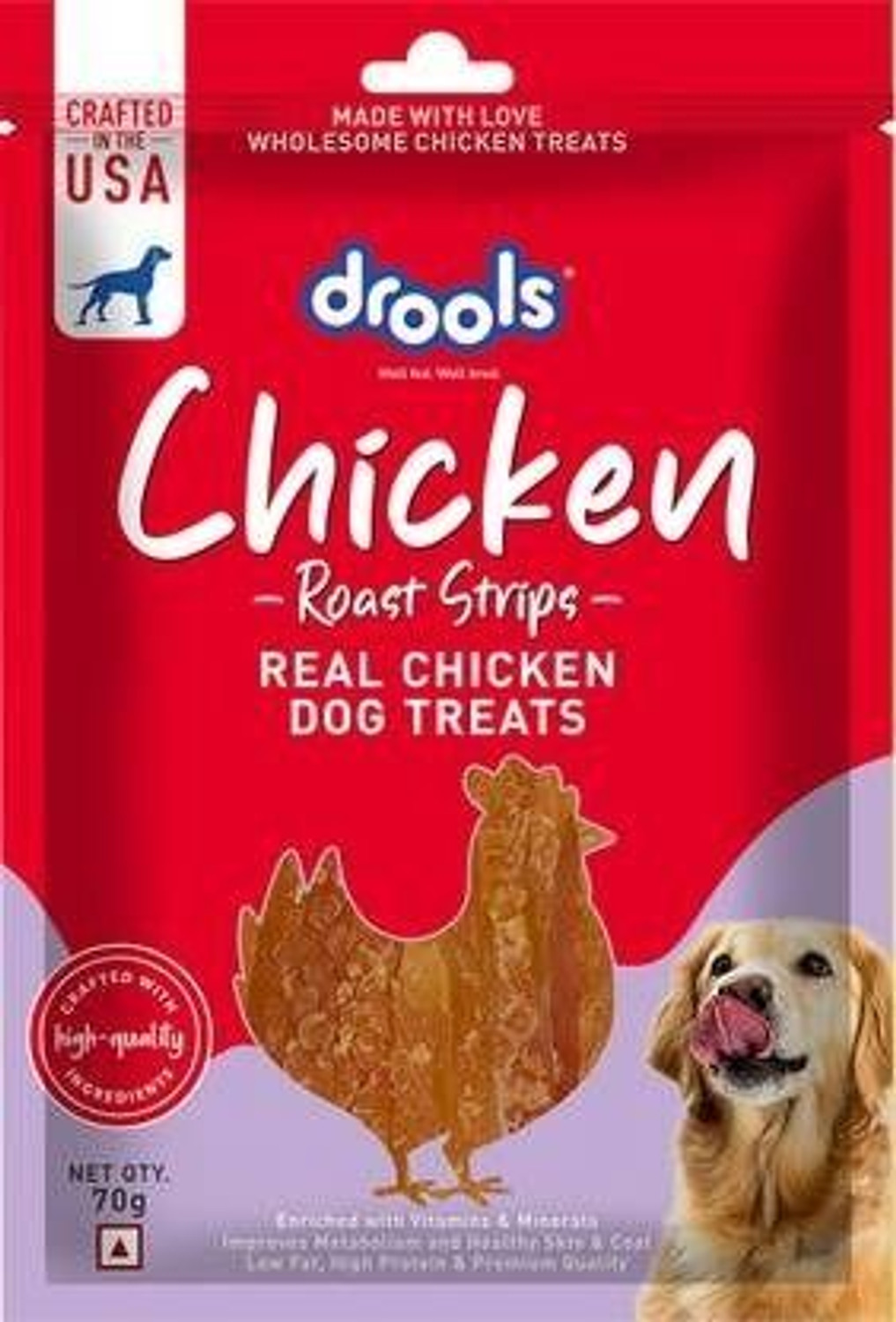 Image of Drools Roast Strips Chicken Dog Treat (70 g) Chicken 0.7 kg Dry Adult, Senior Dog Food