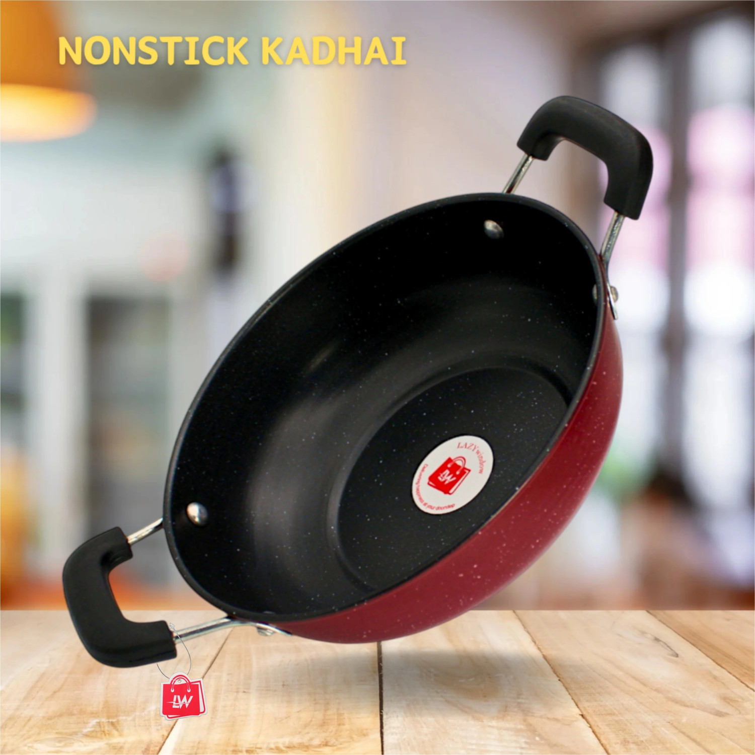 LAZYwindow Superior Quality Nonstick Kadhai 21 cm diameter 1.25 L capacity Price...