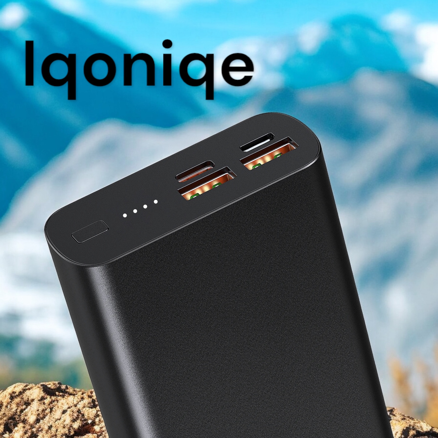 Image of Iqoniqe 30000 mAh 22 W Compact Pocket Size Power Bank (Black, Lithium-ion, Fast Charging for Mobile, Earbuds, Smartwatch, Speaker)