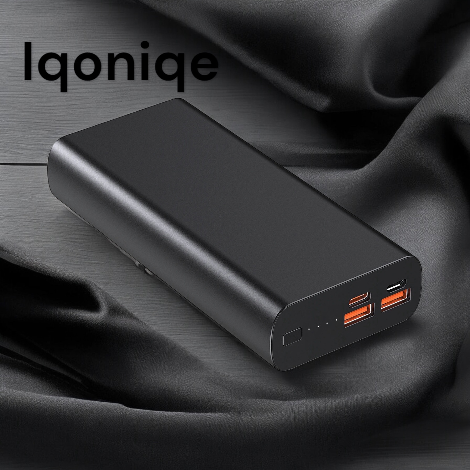 Image of Iqoniqe 30000 mAh 22 W Compact Pocket Size Power Bank (Black, Lithium-ion, Fast Charging for Mobile, Earbuds, Smartwatch, Speaker)