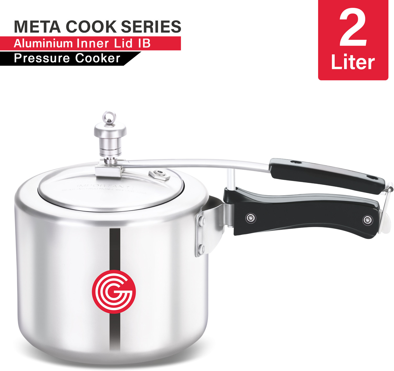 Image of ROYAL ELIBA Premium Best Quality 2 L Inner Lid 2 L Induction Bottom Pressure Cooker (Aluminium)
