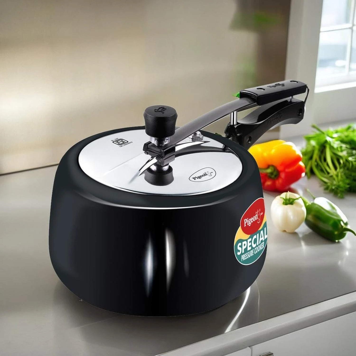 Image of Raj Enterprise Hub Stainless steel pressure cooker inner Lid 5 L Induction Bottom Pressure Cooker (Stainless Steel)