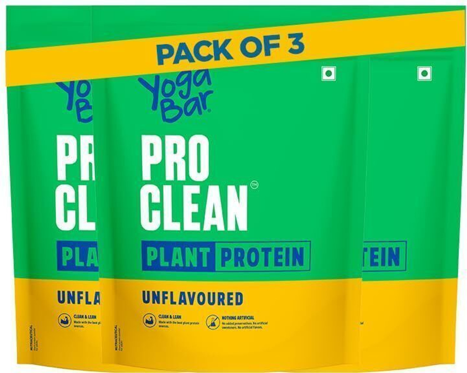 Yogabar Plant Protein Unflavoured | 28g per scoop | Clean protein Plant-Based Protein Price ...