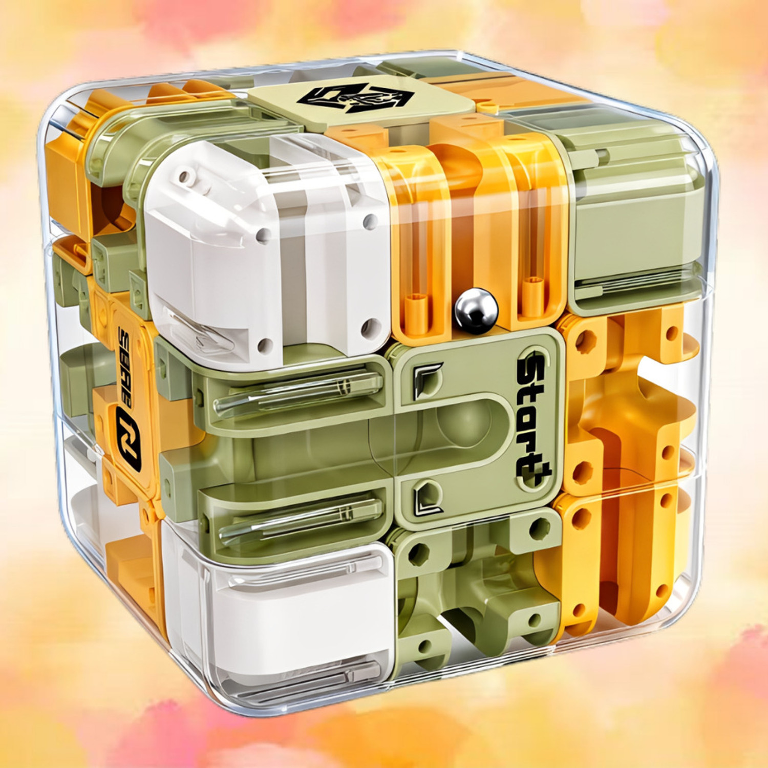 Image of KETOVED Magnetic Maze Puzzle Cube 3D Logic Maze Cube Steel Ball Puzzle Cube Start Maze (1 Pieces)