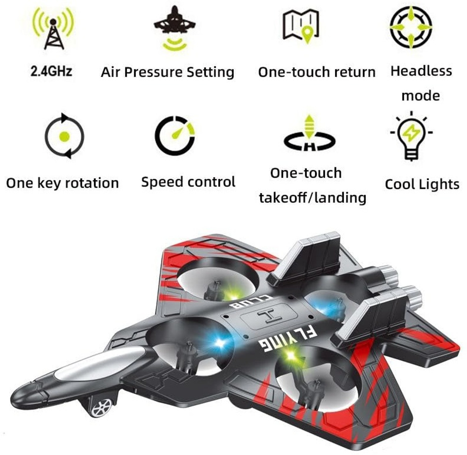 Image of Dorytoys Rechargeable Jet Fighter Toy Drone with Unique Aircraft Design (Multicolor)