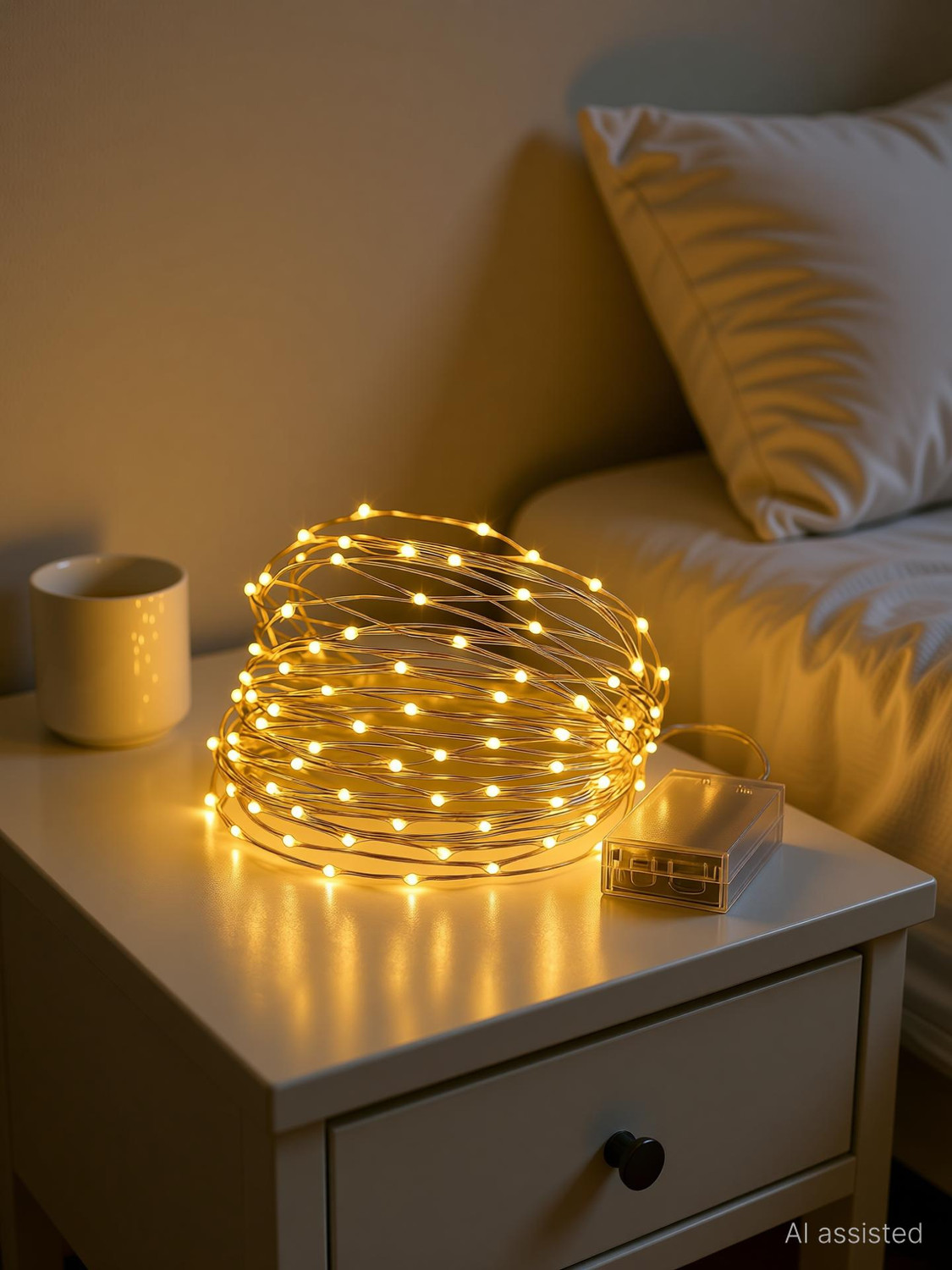 Image of spark world 1200 LEDs 3 m Yellow Steady Strip Rice Lights (Pack of 1)
