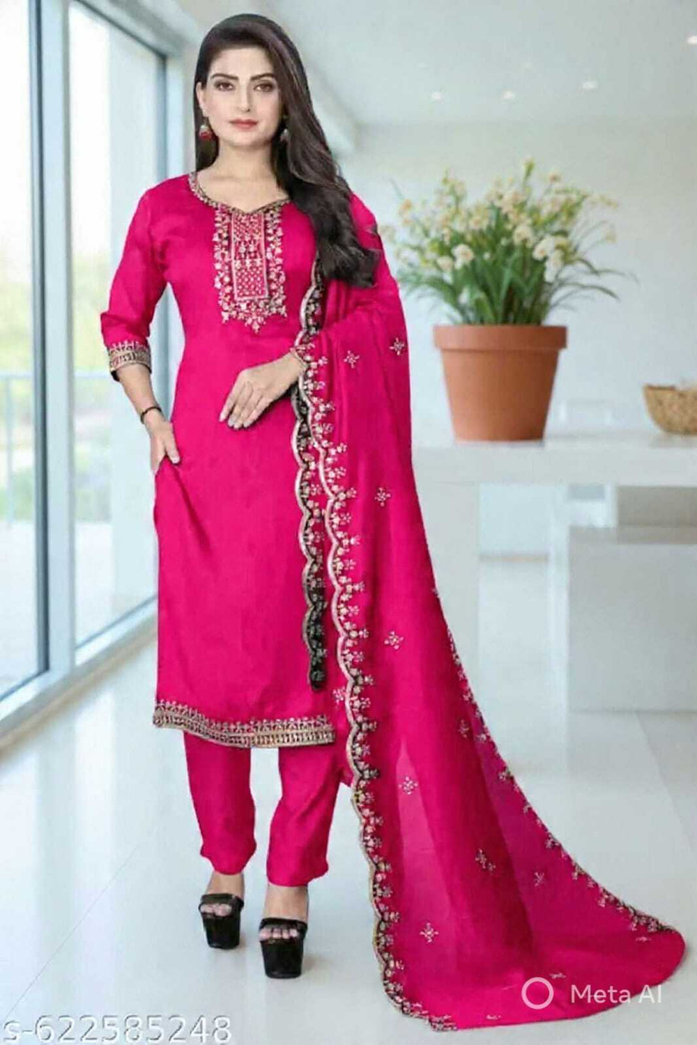Image of Samoo Embroidered Kurta, Salwar & Dupatta Set
