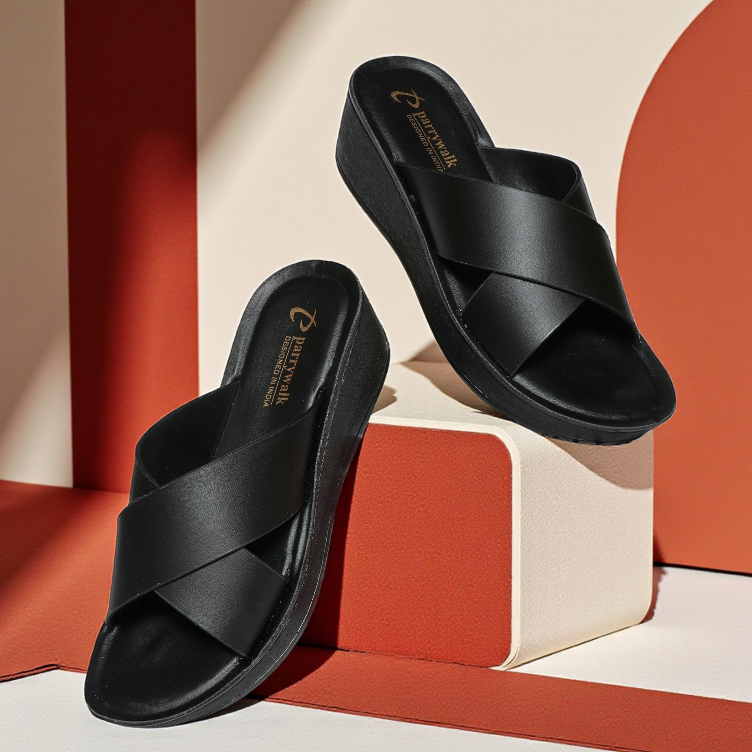 Image of IndiForce Women Casual Sandal (Black , 6)