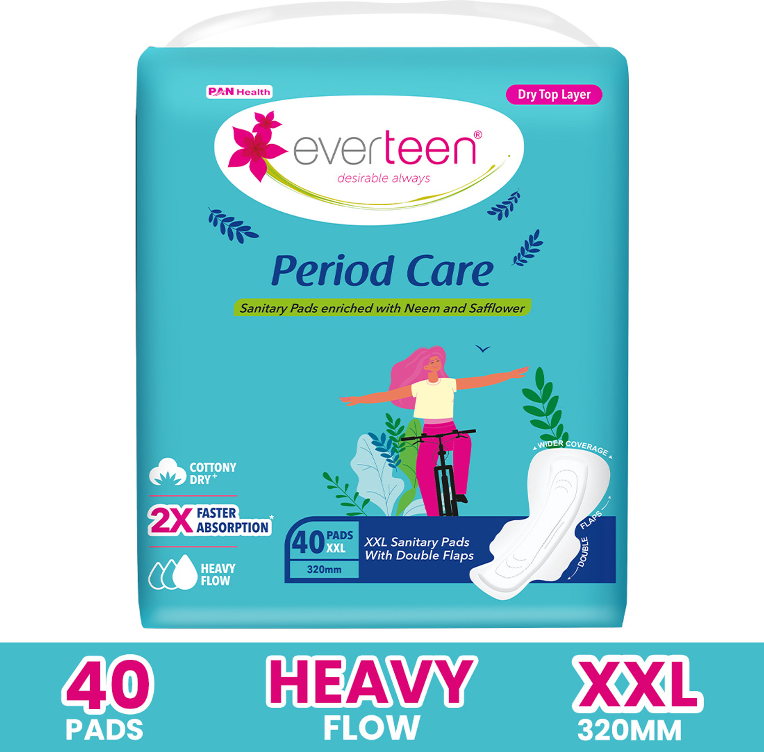 everteen Period Care XXL Dry with Neem and Safflower Sanitary Pad Price in India...