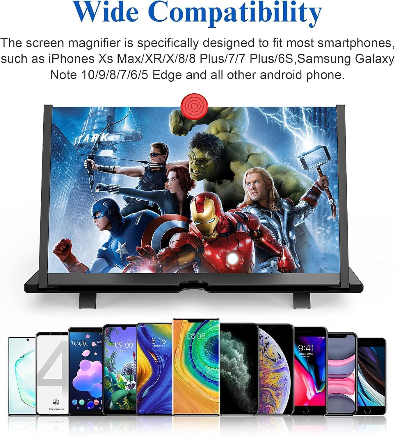 Image of DREZII 12 inch 3D HD Mobile Screen Magnifier for All Smartphones Foldable Phone Screen Amplif Screen Expander Phone