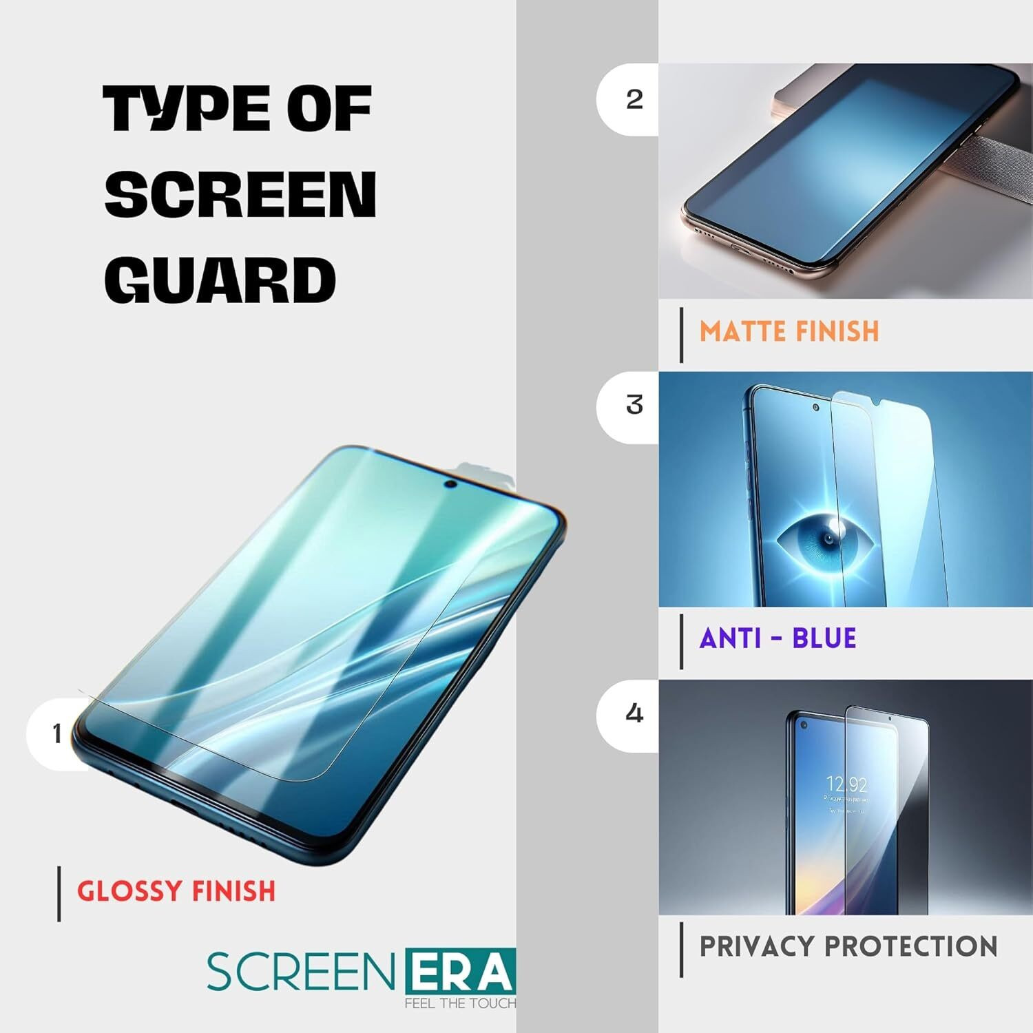 Image of ScreenEra Screen Guard for Google Pixel 9a Mobile - Matte Finish (Not a Tempered Glass) without Black Border (Pack of 1)