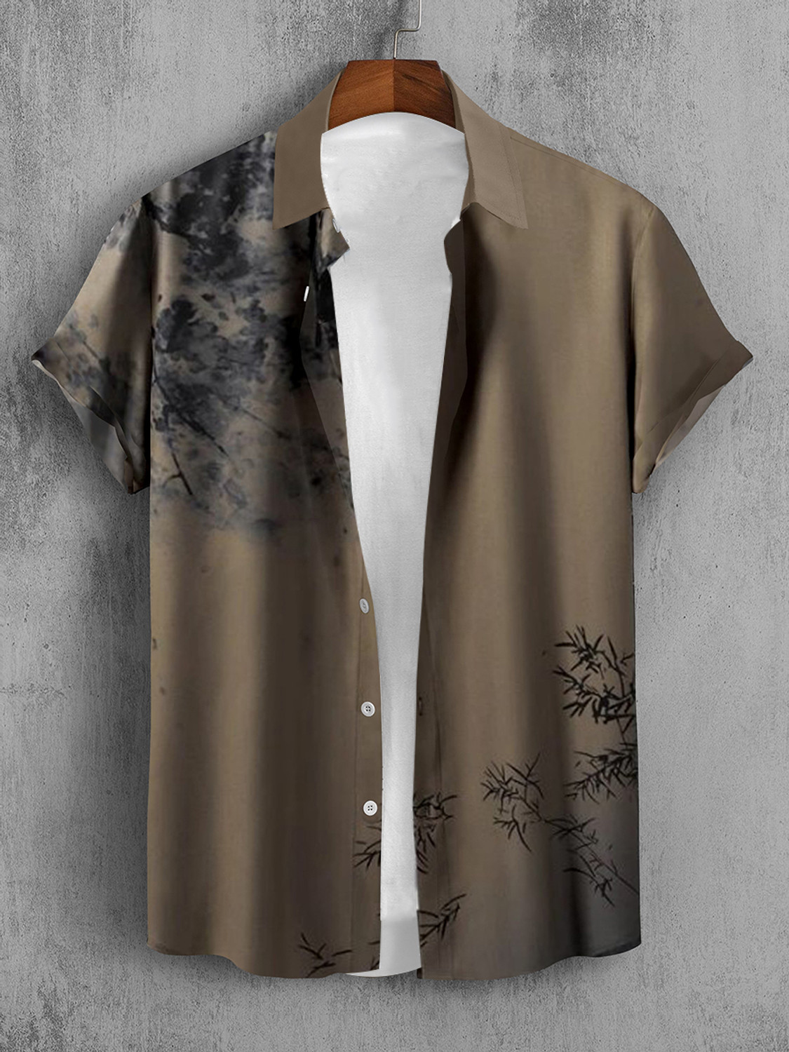 Image of SEVENTEENSTITCH Men Regular Fit Printed Spread Collar Casual Shirt