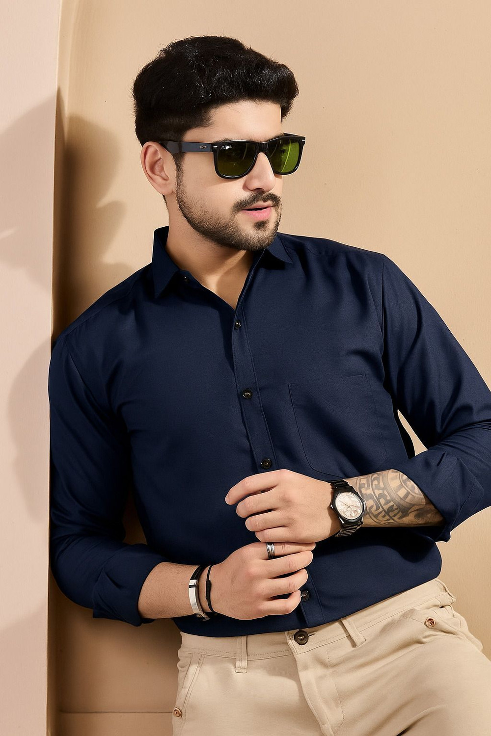 Image of FIBERMILL Men Slim Fit Solid Formal Shirt