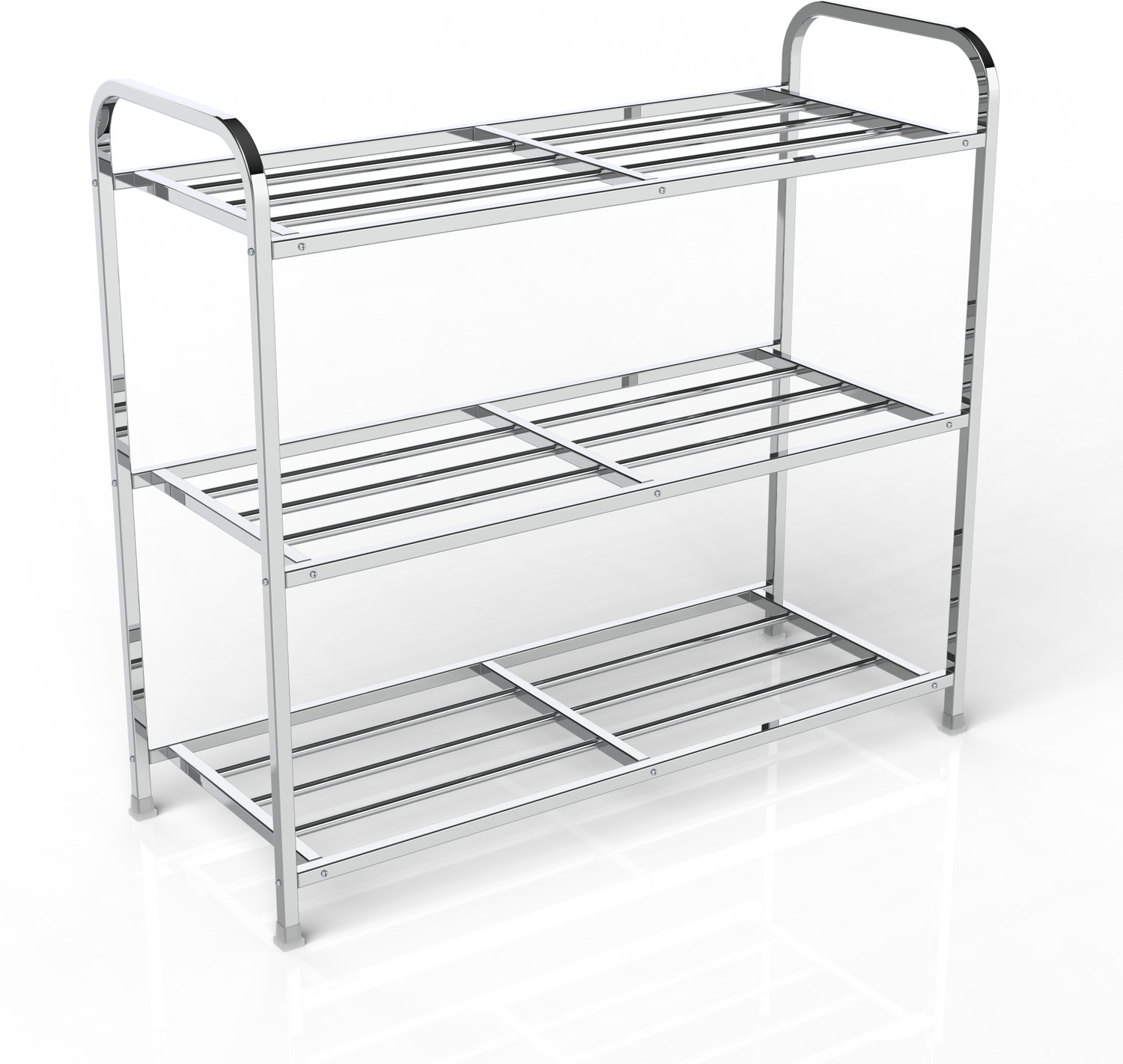 Image of KRUGER Metal Shoe Rack (Cream and Grey, 5 Shelves, Pre-assembled)