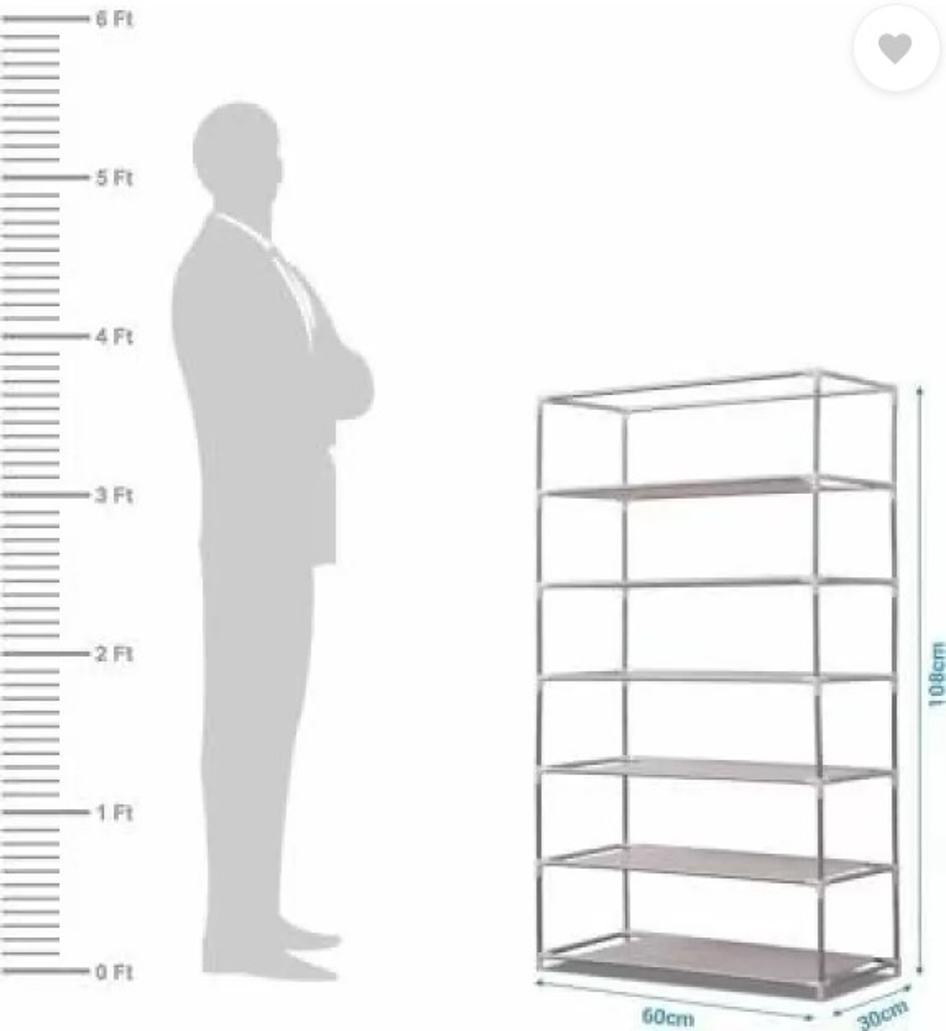 Image of RKE Foldable 6-Layer Shoe Rack with Cover | Dustproof & Portable Plastic Collapsible Shoe Stand (Black, 6 Shelves, DIY(Do-It-Yourself))