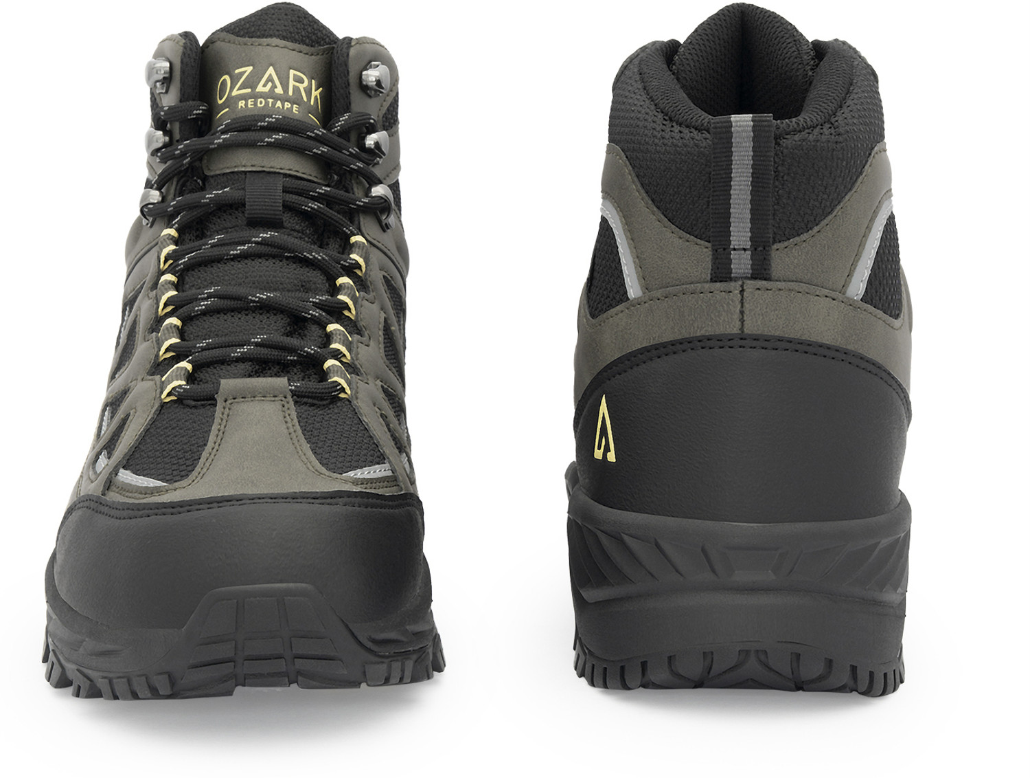 Image of RED TAPE Ozark High-Top Outdoor Hiking & Trekking Shoes For Men (Green, Black , 6)