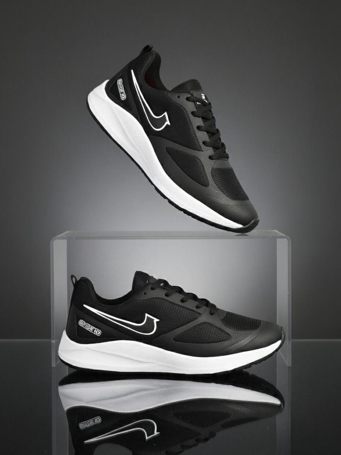 Image of Bacan Men's Premium Casual Sneakers | Stylish Lace-Up Shoes for Daily & Outdoor Wear Running Shoes For Men (Grey , 9)