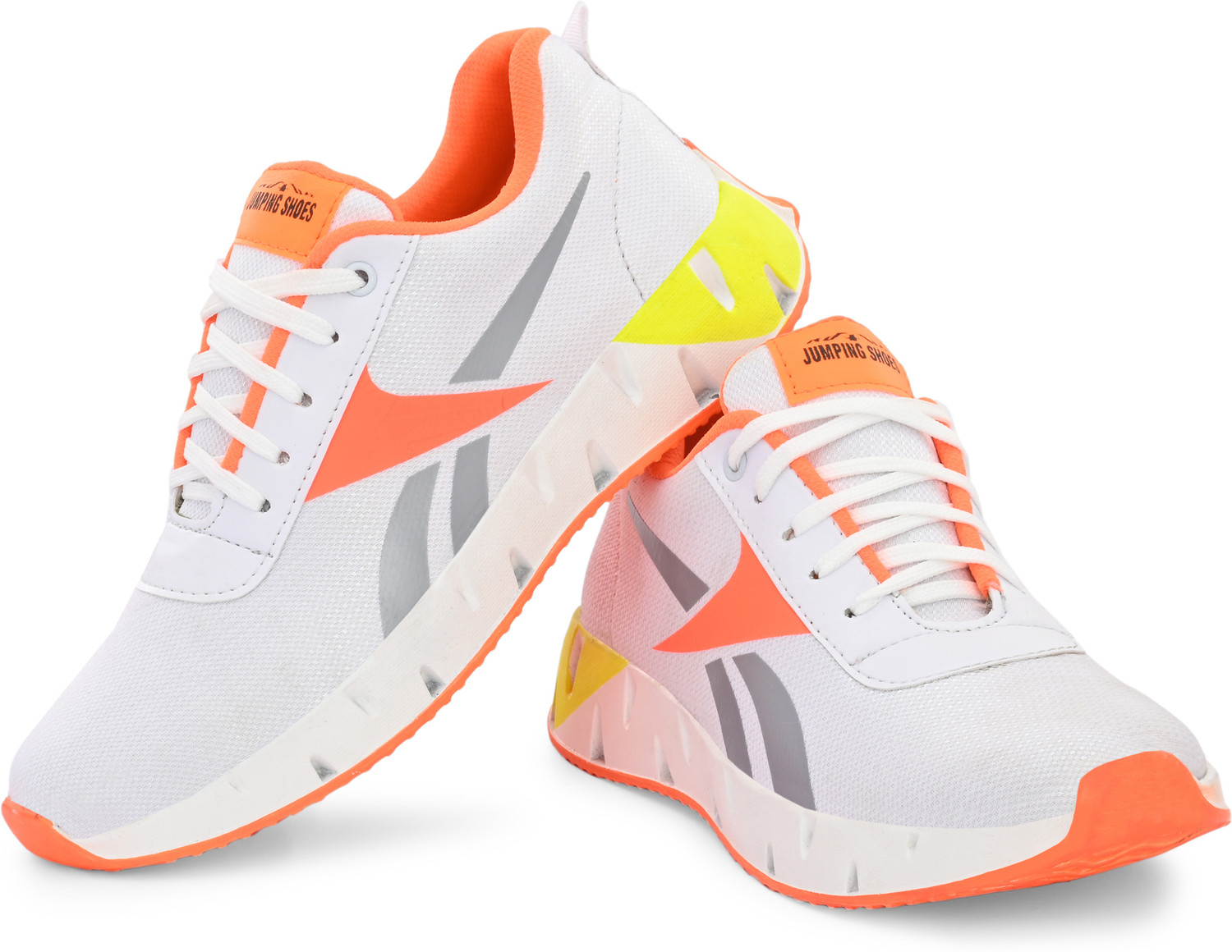 Image of TYKA Storm ETPU Studs Cricket Shoes for Men Sneakers For Unisex (Orange, White , 10)