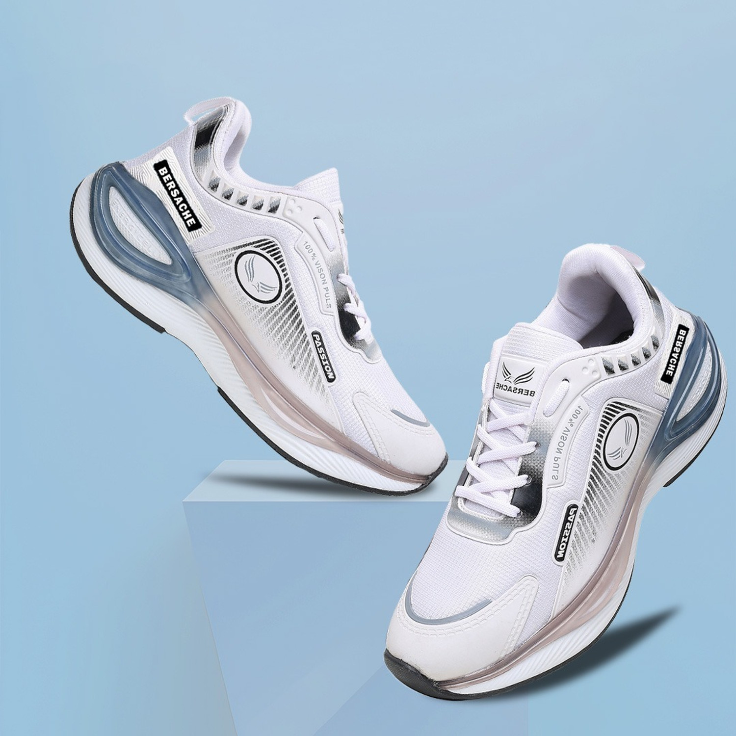 BERSACHE Men's White Casual Shoes - Image 6
