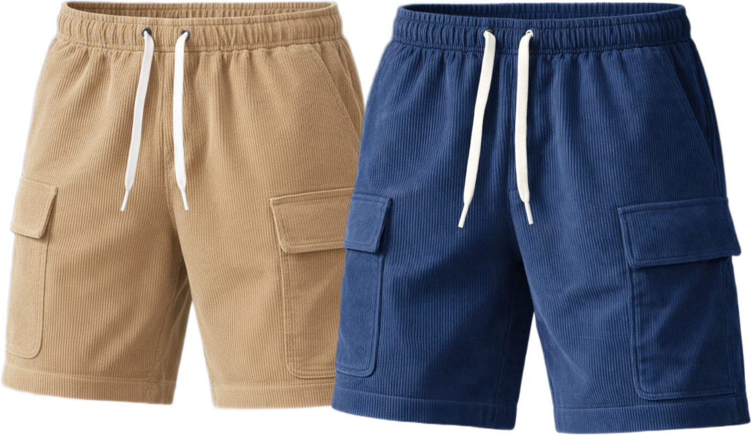 Image of STRLNG Self Design Men Beige, Blue Cargo Shorts