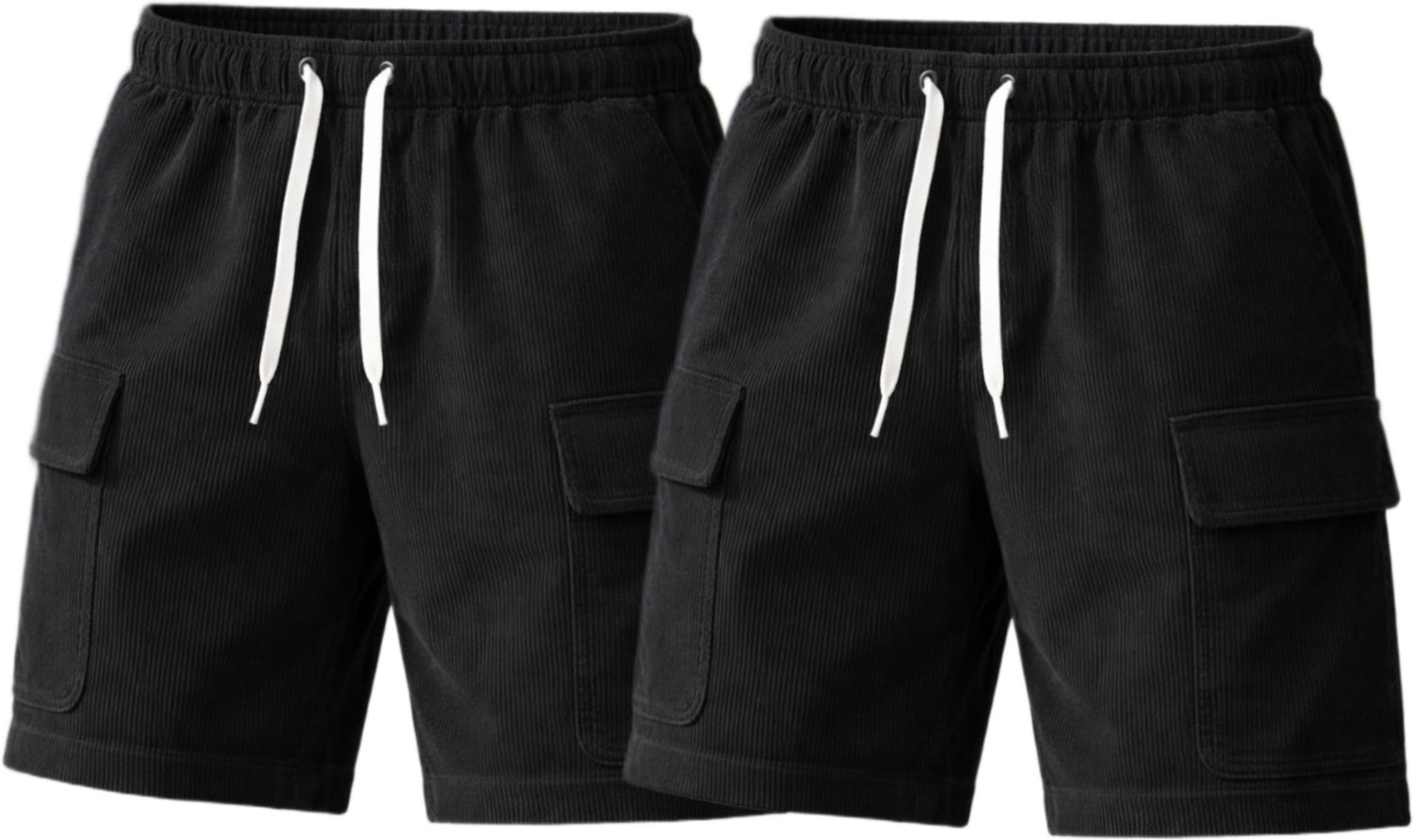 Image of Qvick Self Design Men Black, Black Cargo Shorts
