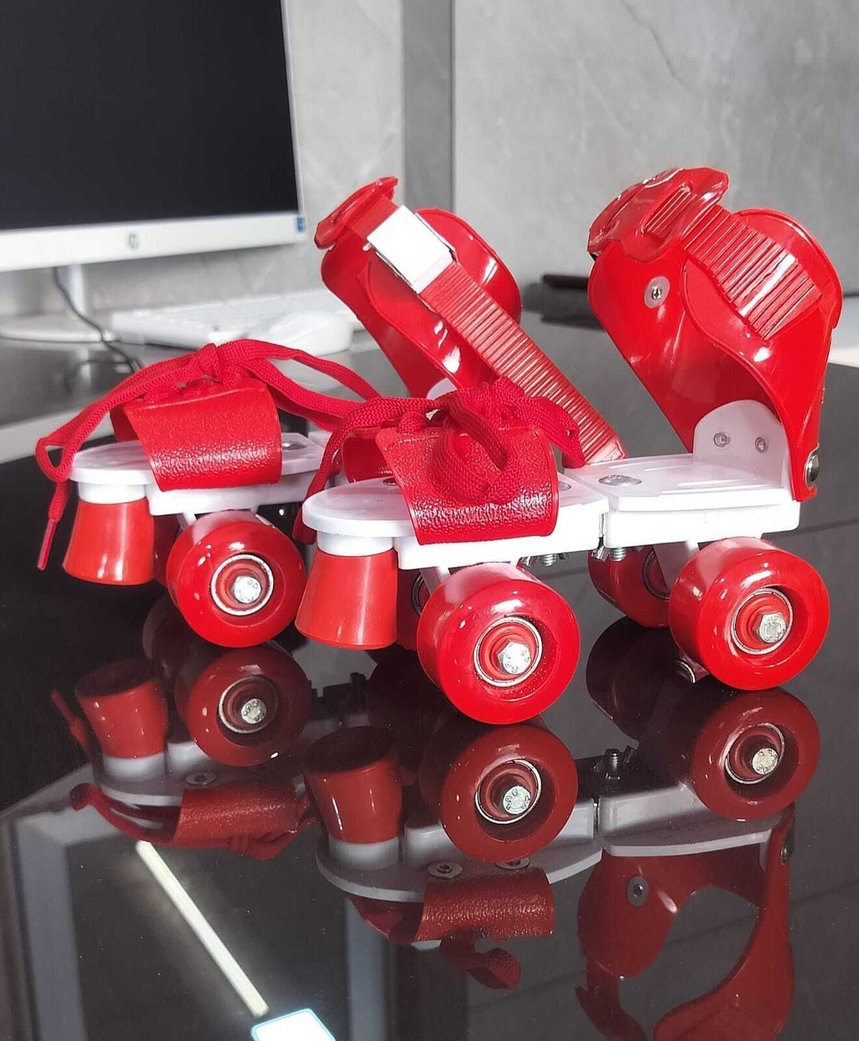 Image of Shopeleven PU Flashing Wheel Aluminum Alloy In-Line Skates Adjustable Size In-line Kids Size 6 UK - 8 UK (Adjustable, Advanced, Beginner, Intermediate, Training, Blue)