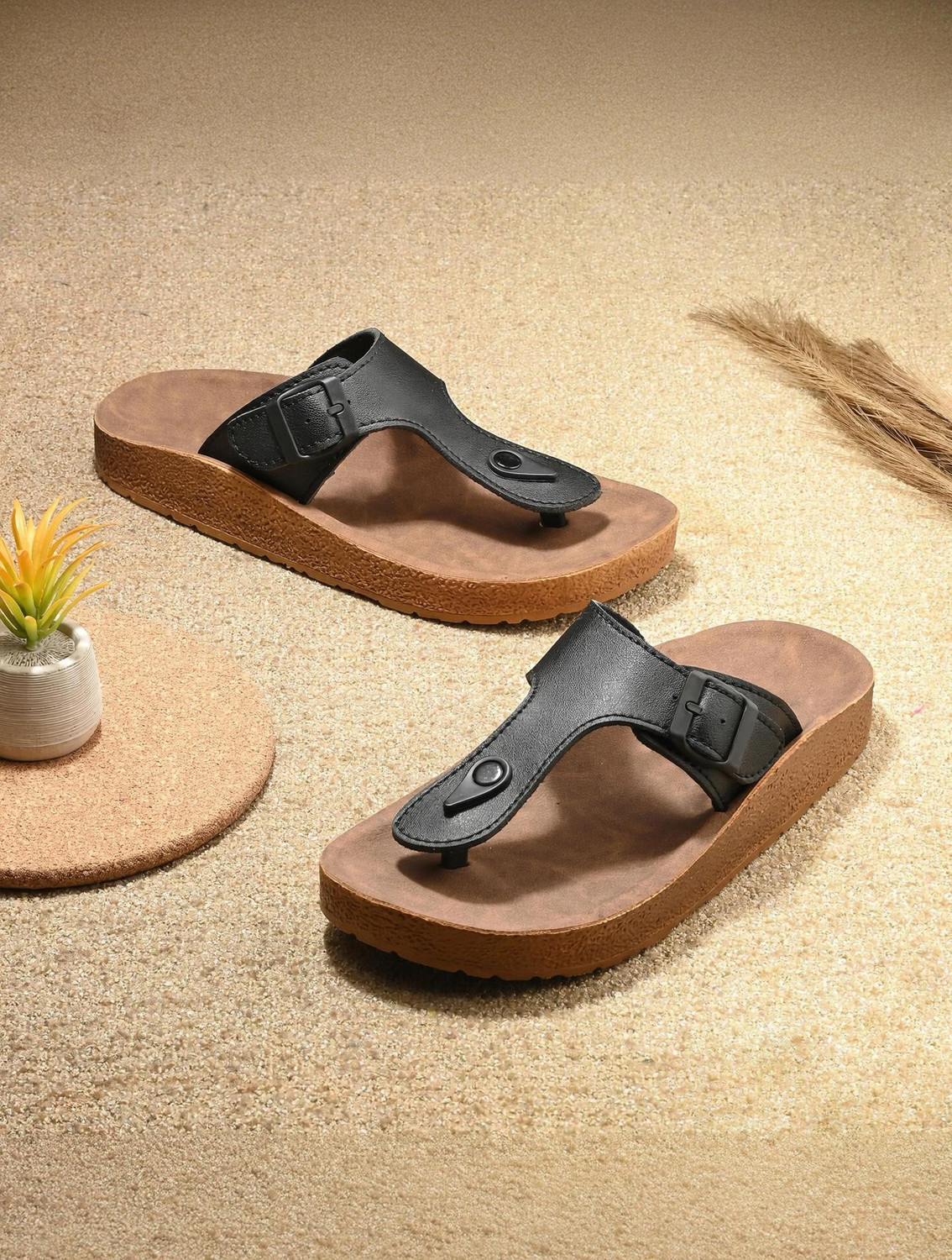 Image of WOODLAND Comfortable Soft Sole Lightweight Home Wear Men Slippers (Khaki , 9)