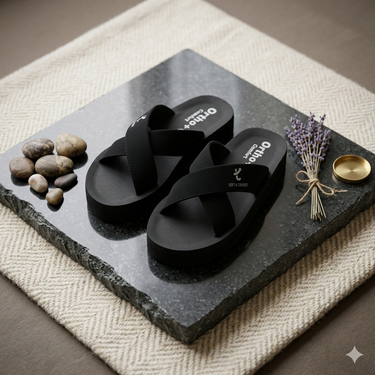 trendy footwear Men Slides Black Size 7 - Image 1