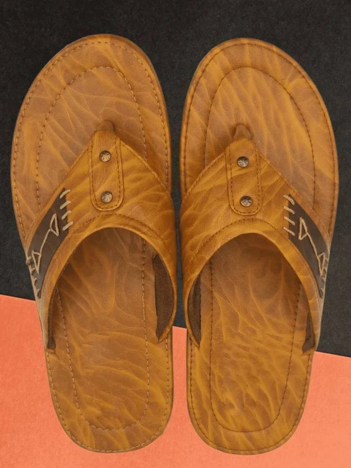 Image of G NXT Men Flip Flops (Blue, Brown, Grey , 7)