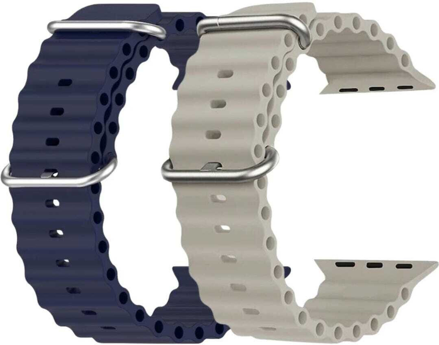 onefit 3 cm Silicone Ocean Adjustable Metal hook Preamium NsvyBlue Grey strap Smart Watch Strap Price in India - Buy onefit 3 cm Silicone Ocean Adjustable Metal hook Preamium NsvyBlue Grey strap Smart Watch Strap online at Flipkart.com