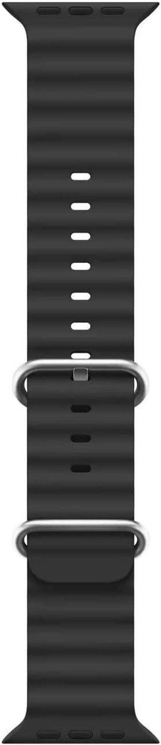 Flipkart SmartBuy 7 cm Ocean Loop Band for Watch Strap 49mm 45mm 44mm 42mm, for iWatch Band Smart Watch Strap (Black) - Image 1