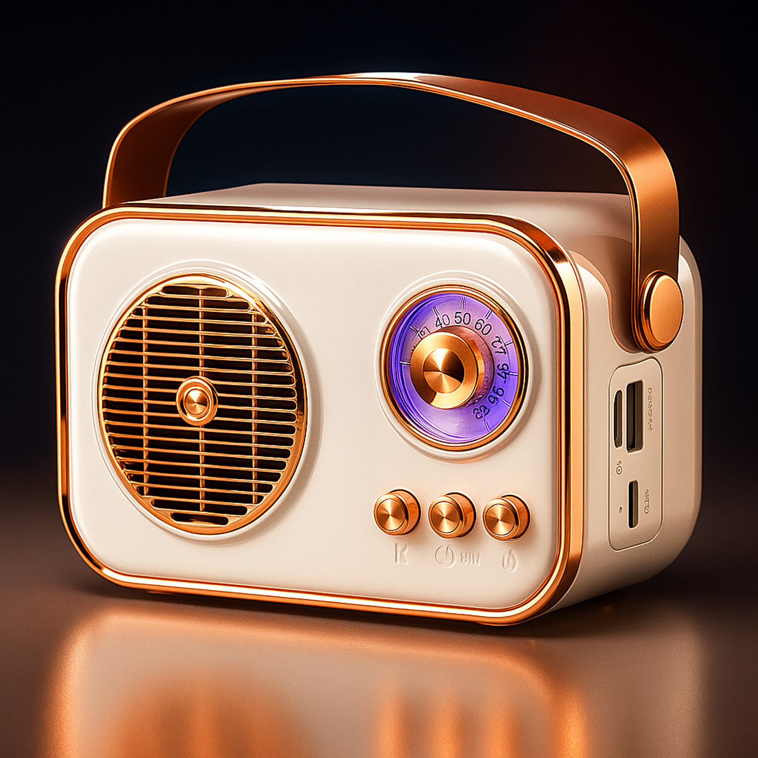 Image of YOROTO Retro Bluetooth Speaker Vintage Design 12 W Bluetooth Speaker (White, Cream, Stereo Channel)