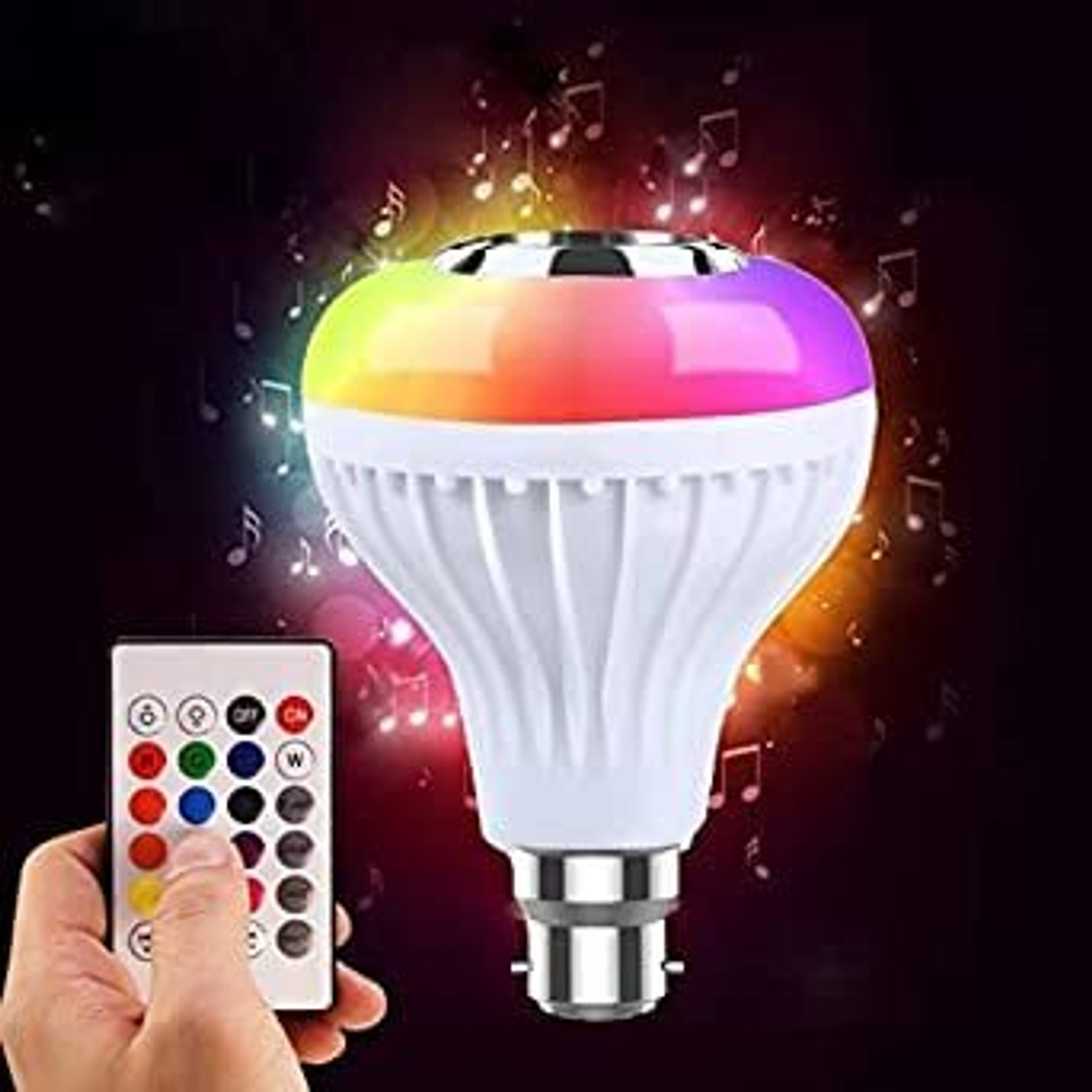 Image of laxmi gold RGB Color changing LED Smart Music Remote Control Bulb 5 W Bluetooth Party Speaker (White, Stereo Channel)