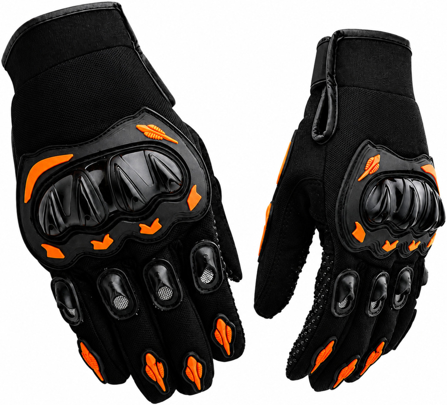 Image of aksmit Best Full Finger Motorcycle Rider Gloves Touchscreen Breathable Anti-Slip Red Riding Gloves (Red)