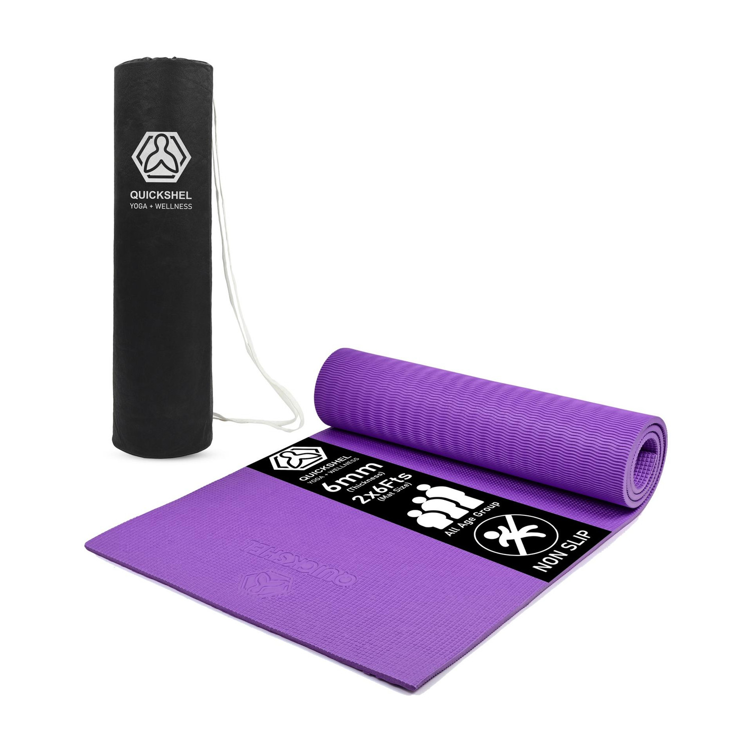 Image of Quick Shel 100%EVA Eco Friendly Mat, Exercise & Gym Mat With Yoga Strap Green 6 mm Yoga Mat