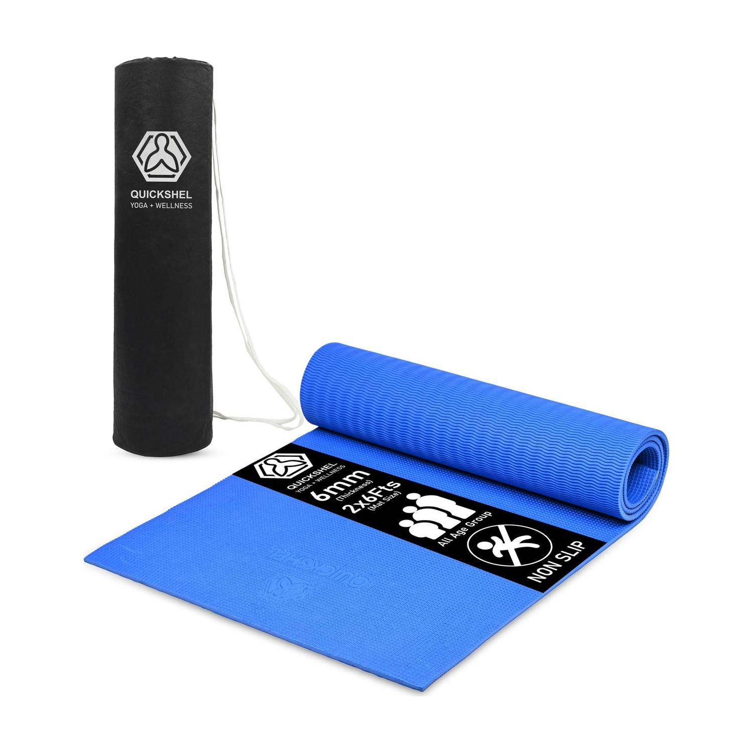 Image of Quick Shel 100%EVA Eco Friendly Mat, Exercise & Gym Mat With Yoga Strap Green 6 mm Yoga Mat