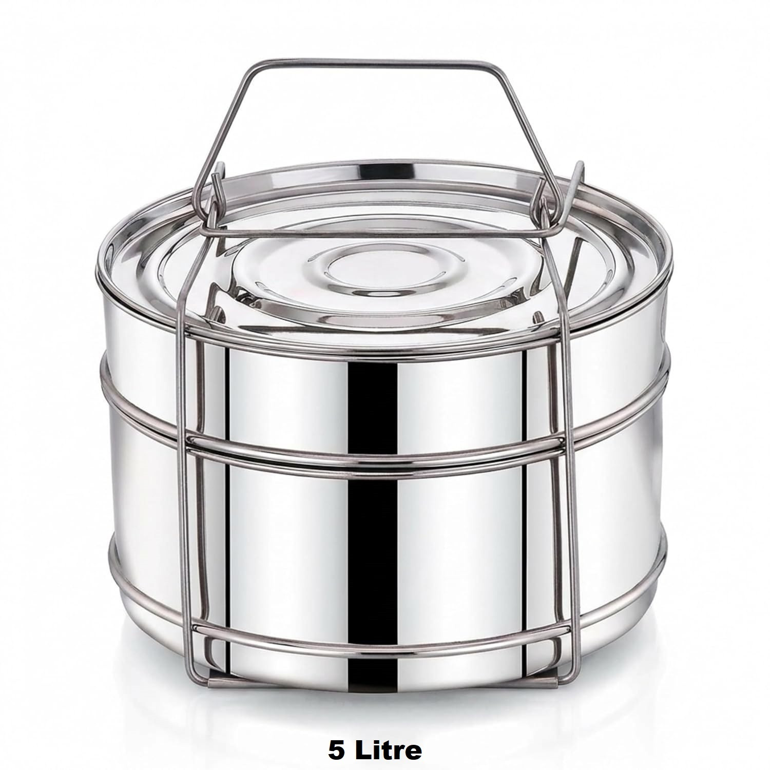 Image of Rakesh Gold Stainless Steel Cooker containers, set of 2 pc suitable for 5 & 5.5 litre cooker Stainless Steel Steamer (5 L)