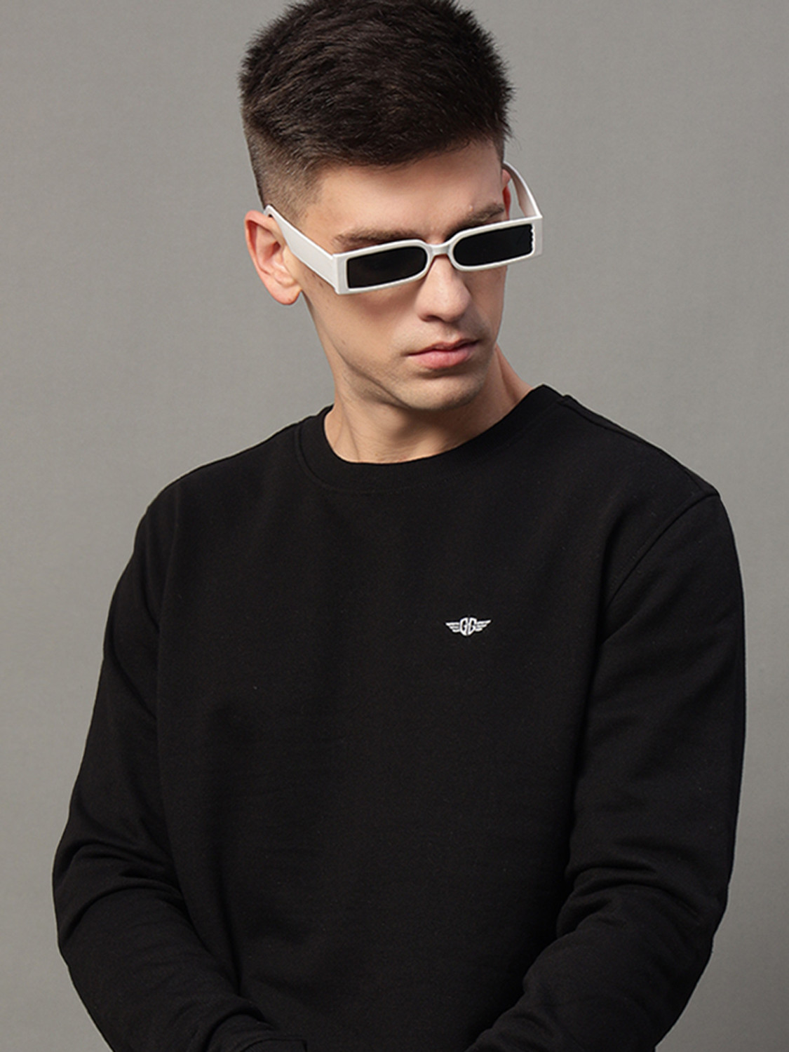 Image of GETGOLF Men Full Sleeve Solid Sweatshirt