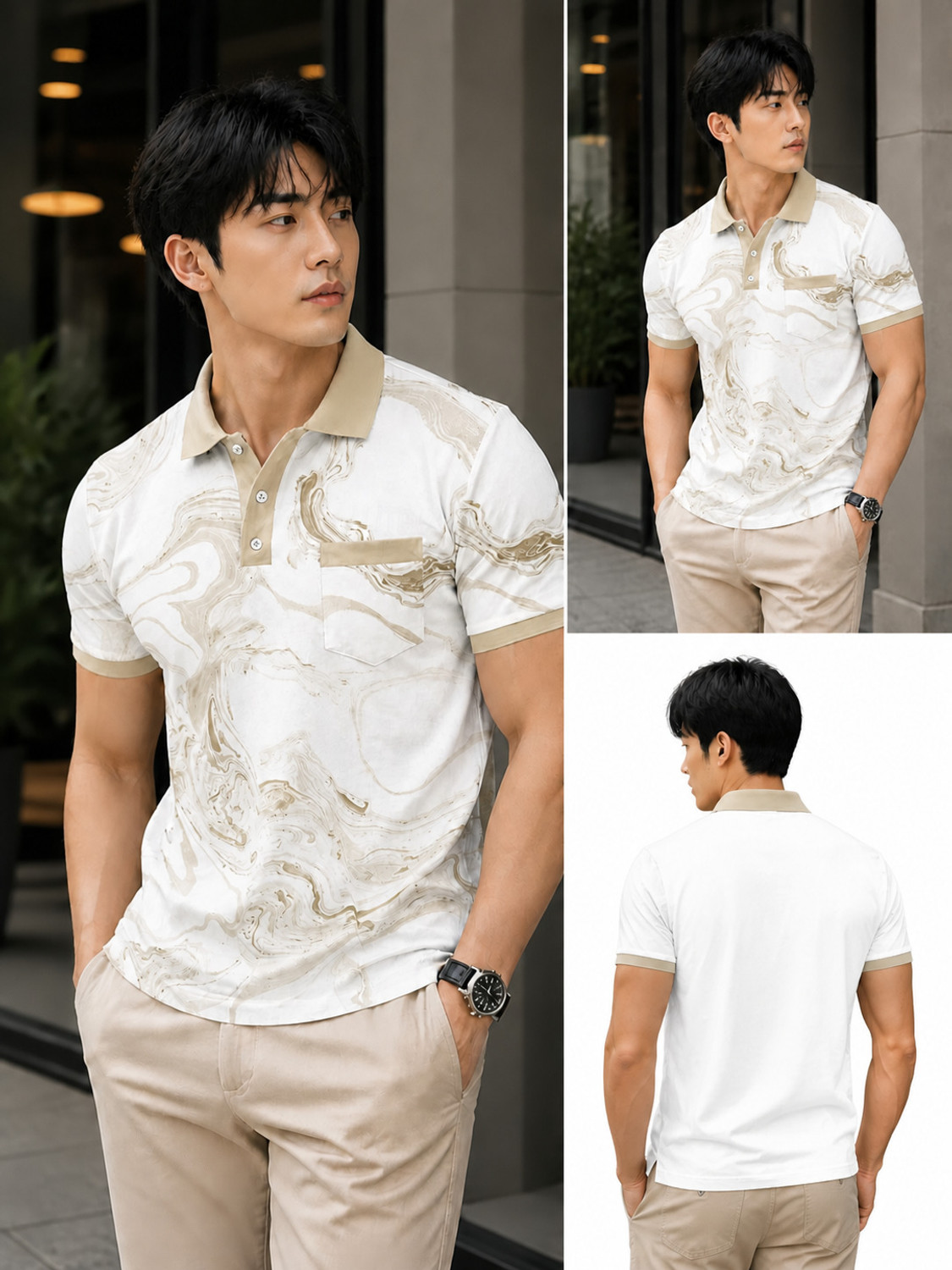 Image of AJNESH COLLECTION Men Solid Round Neck Cotton Blend Dark Green T-Shirt