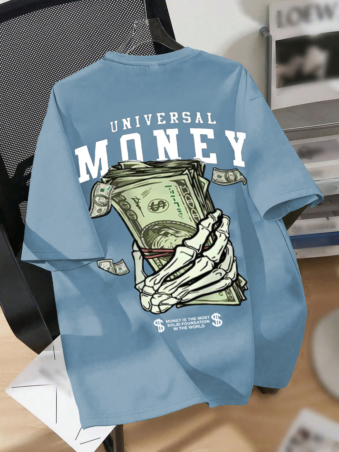 Image of Manly Tees Men Printed Round Neck Cotton Blend Dark Blue T-Shirt