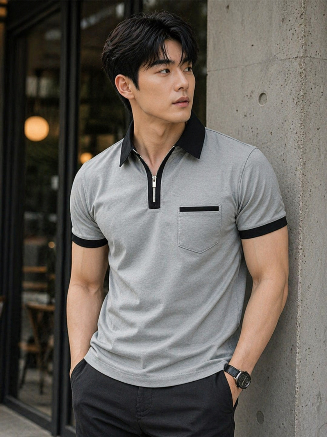 Image of PSAJRCY Men Solid Polo Neck Polyester White T-Shirt