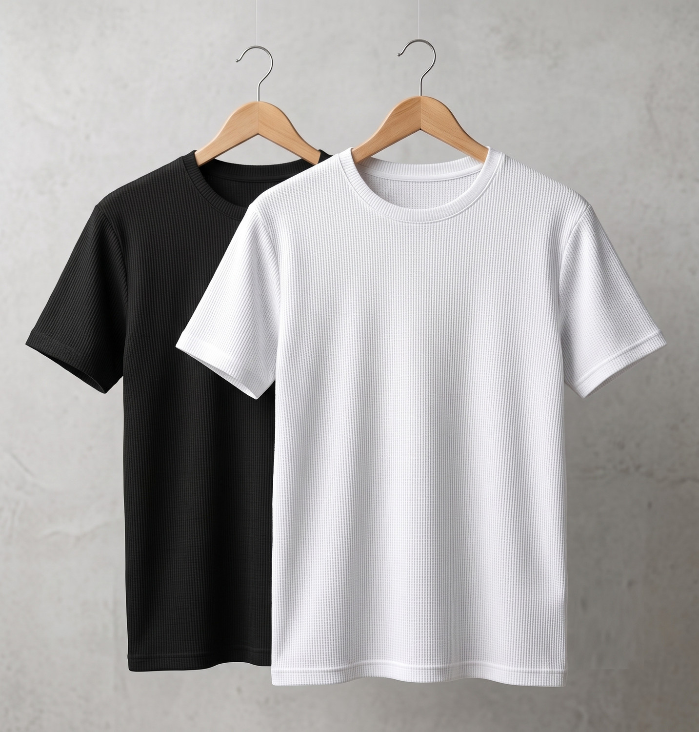 stylesmyth Pack of 2 Men Self Design Round Neck Polyester Black T-Shirt - Image 1