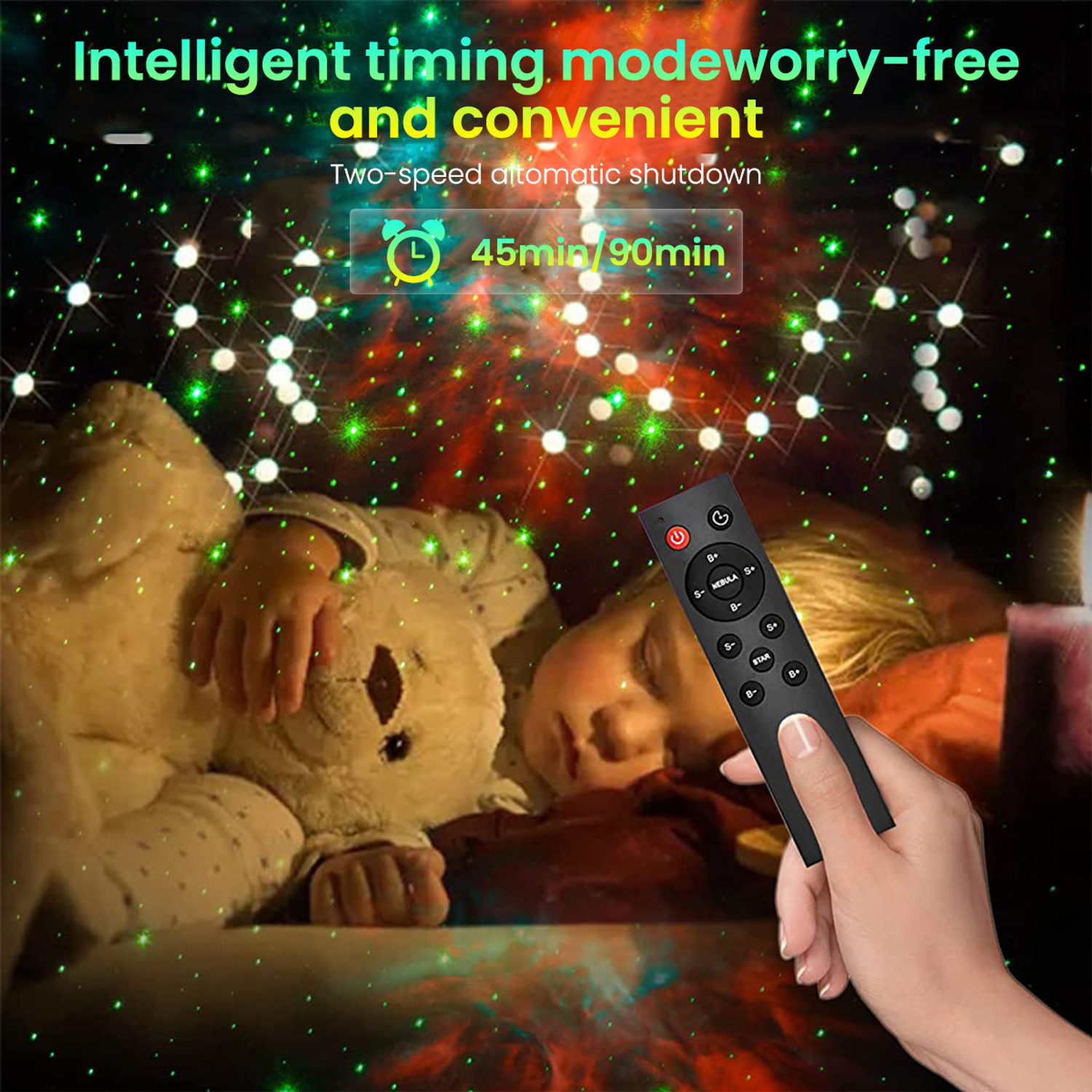 Image of Verilux Astronaut Projector Galaxy Night Light Projector Led Lamp with Remote Control Table Lamp (11.3 cm, White)