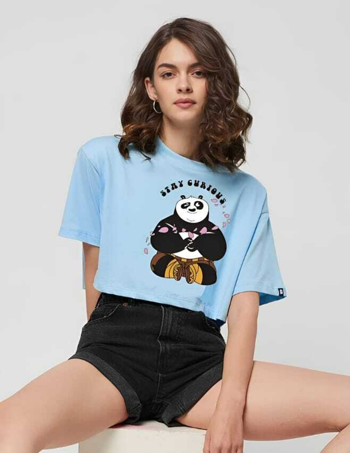 Image of Realglimpse Casual Regular Sleeves Printed Women Blue Top
