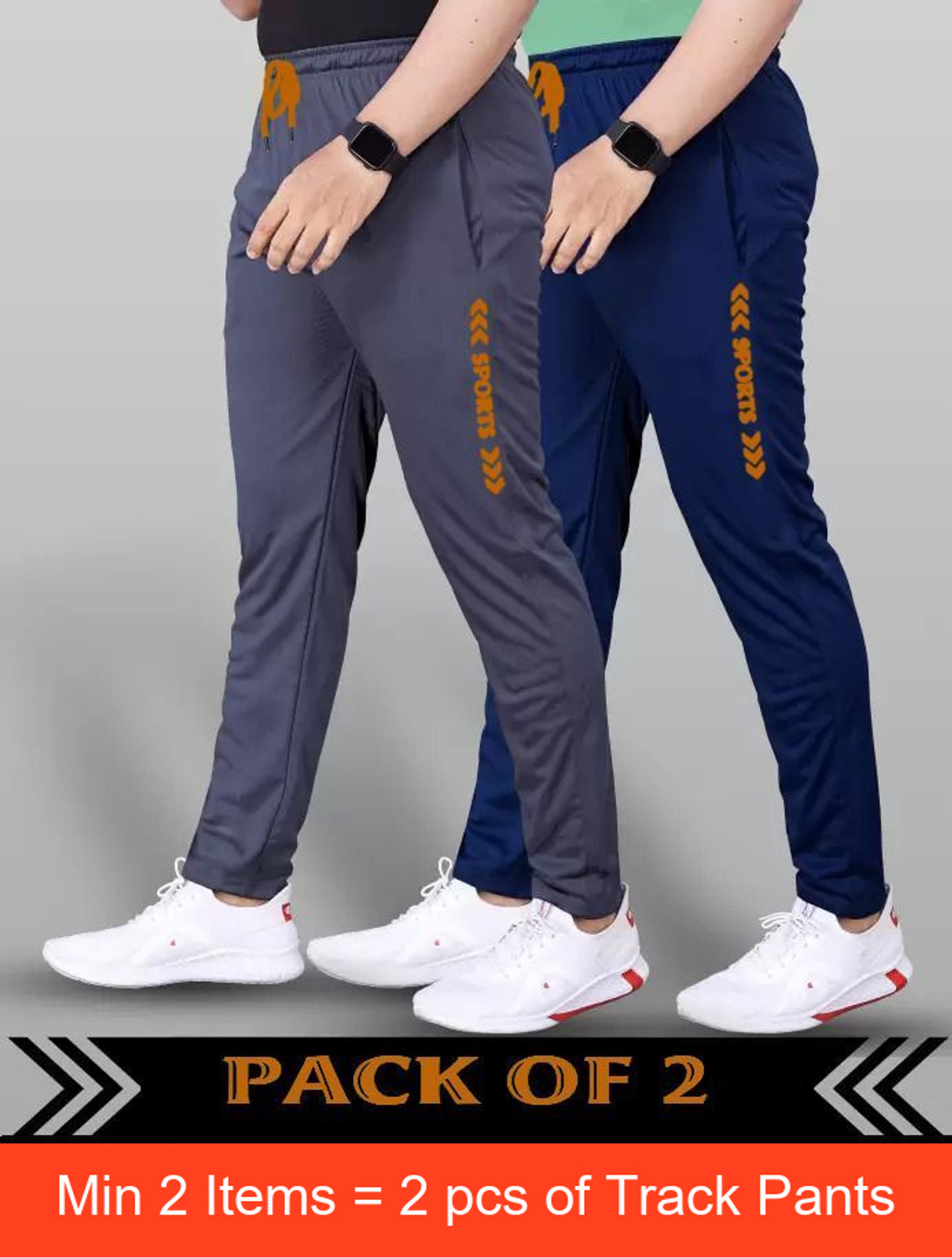 Malakar Printed Men Grey, Dark Blue Track Pants Price in India - Buy Malakar Printed Men Gre...