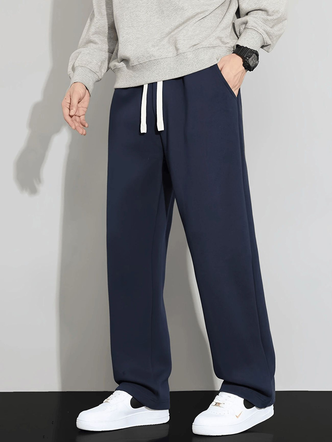 Image of Pronk Men Striped Blue Track Pants
