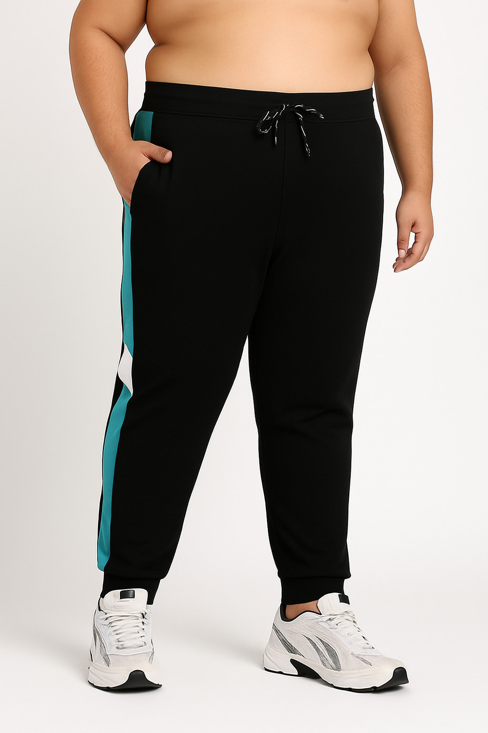 Image of Fruzis Fashion Pack of 2 Men Striped Black, Blue Track Pants