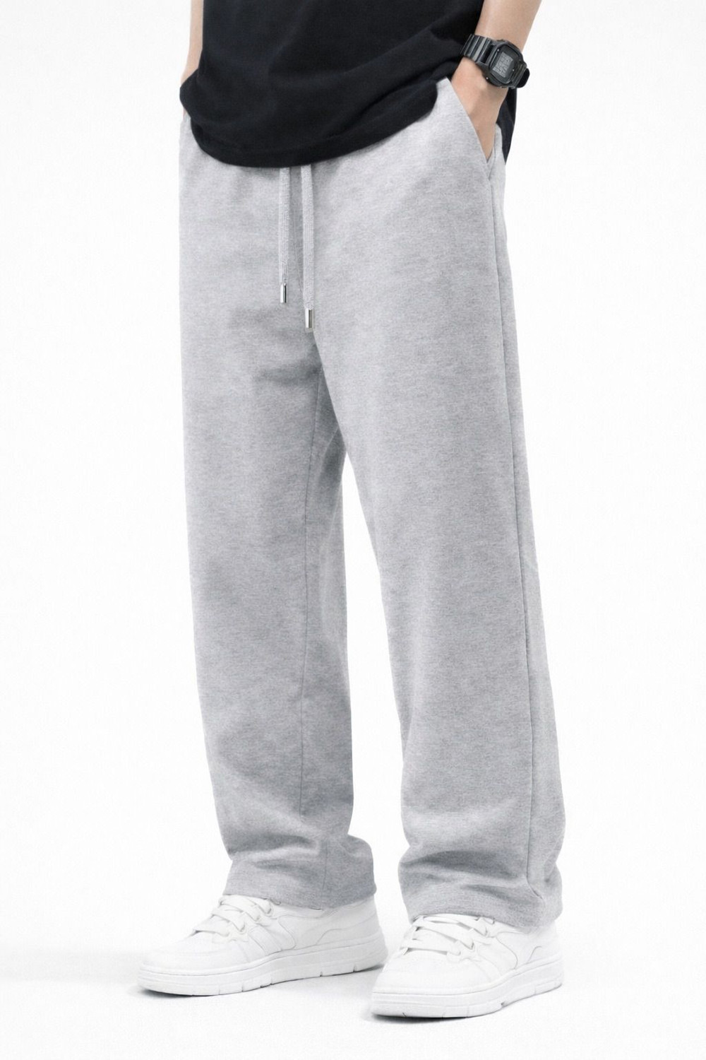 Image of HELI FASHION Pack of 2 Men Solid Grey, Grey Track Pants