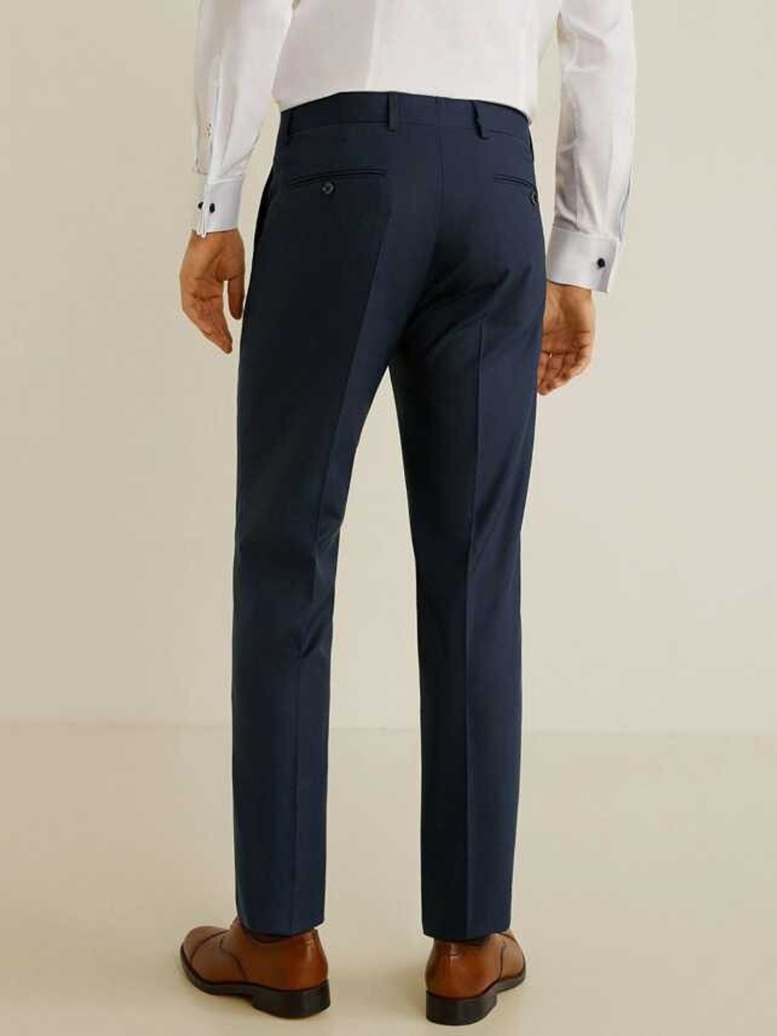 Image of AENT Regular Fit Men Dark Blue Trousers