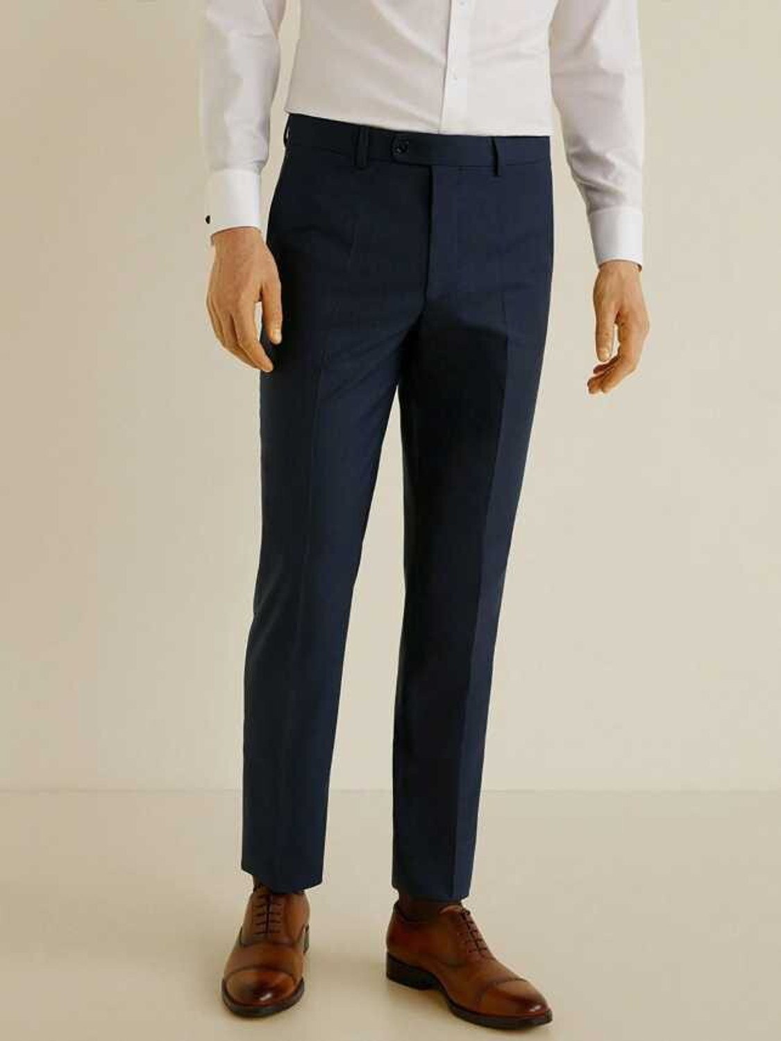 Image of AENT Regular Fit Men Dark Blue Trousers